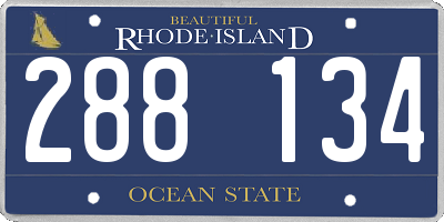 RI license plate 288134