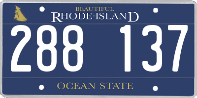 RI license plate 288137