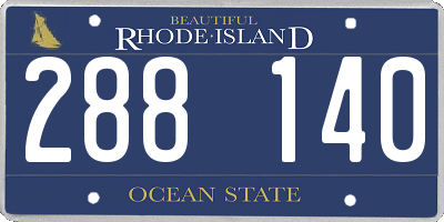 RI license plate 288140