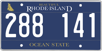 RI license plate 288141