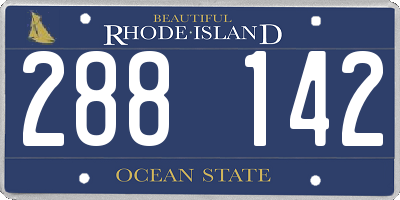 RI license plate 288142