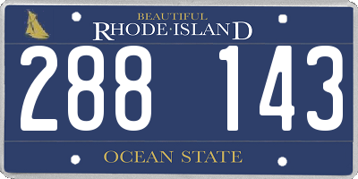 RI license plate 288143