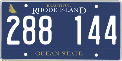 RI license plate 288144