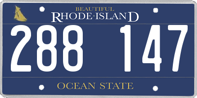RI license plate 288147