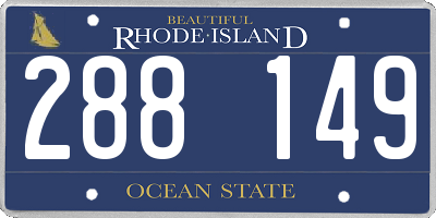RI license plate 288149