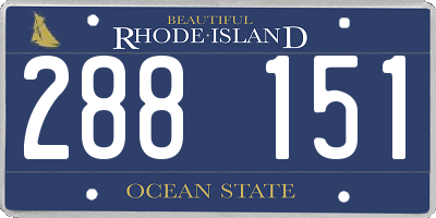 RI license plate 288151