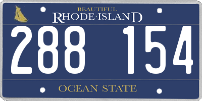 RI license plate 288154