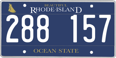 RI license plate 288157