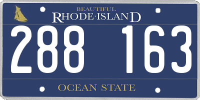RI license plate 288163