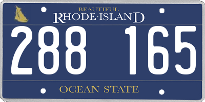 RI license plate 288165