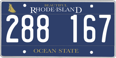 RI license plate 288167