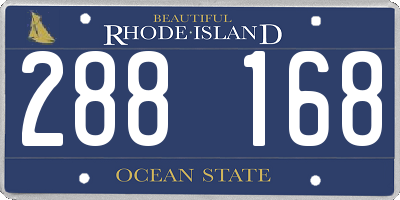 RI license plate 288168