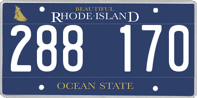 RI license plate 288170