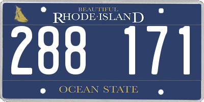 RI license plate 288171