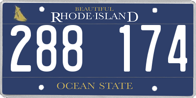 RI license plate 288174