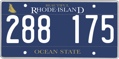 RI license plate 288175
