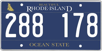 RI license plate 288178