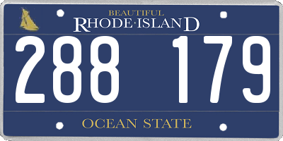 RI license plate 288179