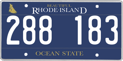 RI license plate 288183