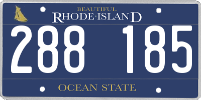 RI license plate 288185
