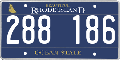 RI license plate 288186