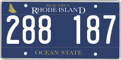 RI license plate 288187
