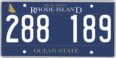 RI license plate 288189