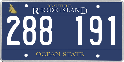 RI license plate 288191