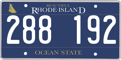RI license plate 288192