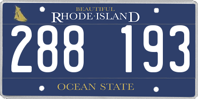 RI license plate 288193