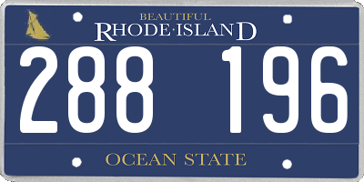 RI license plate 288196