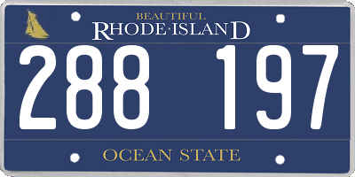 RI license plate 288197