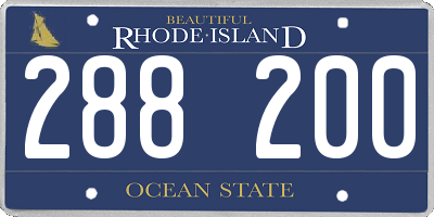 RI license plate 288200