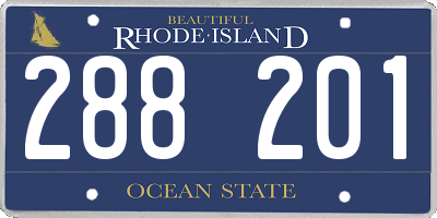RI license plate 288201
