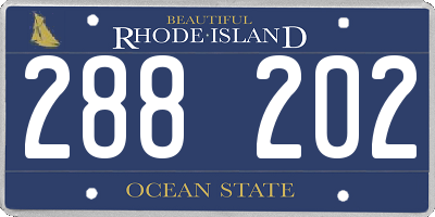 RI license plate 288202