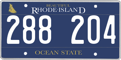 RI license plate 288204