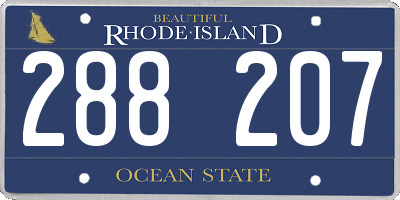 RI license plate 288207