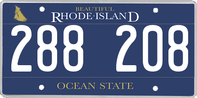 RI license plate 288208