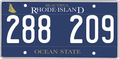 RI license plate 288209