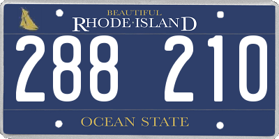 RI license plate 288210