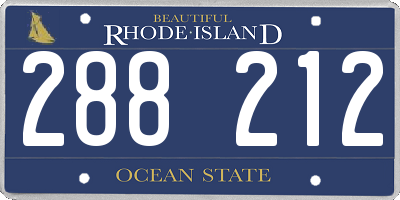 RI license plate 288212
