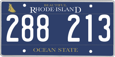 RI license plate 288213