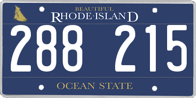 RI license plate 288215