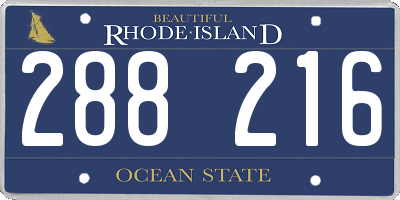 RI license plate 288216