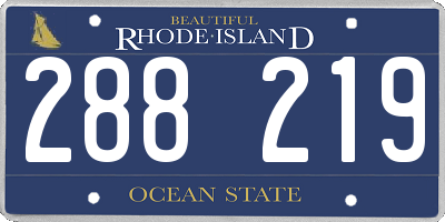 RI license plate 288219