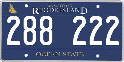 RI license plate 288222