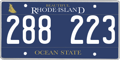 RI license plate 288223