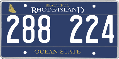 RI license plate 288224