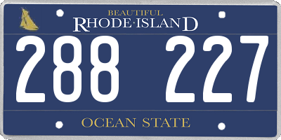 RI license plate 288227