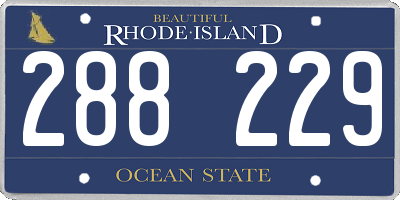 RI license plate 288229